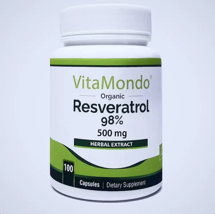 Organic Resveratrol 500mg Supplement 98 Capsules